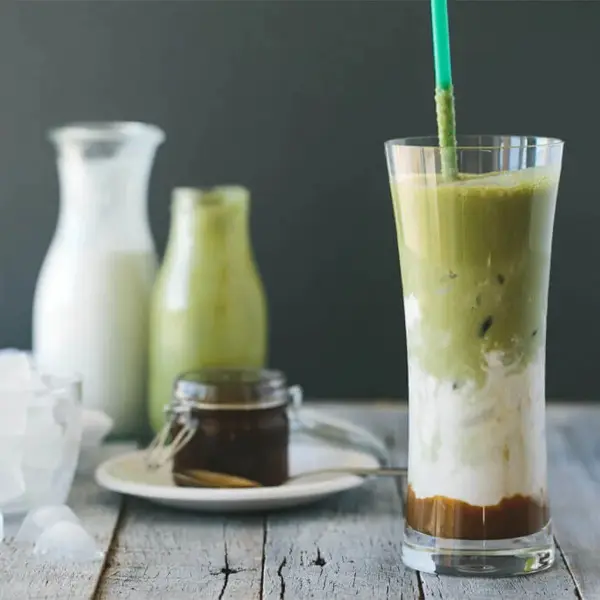 Salted Caramel Green Tea Latte